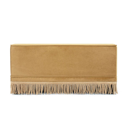 Duchess cat bed sofa tan faux leather with cream tassel fringe trim HouseOfZazla on Tampa Home & Garden Store