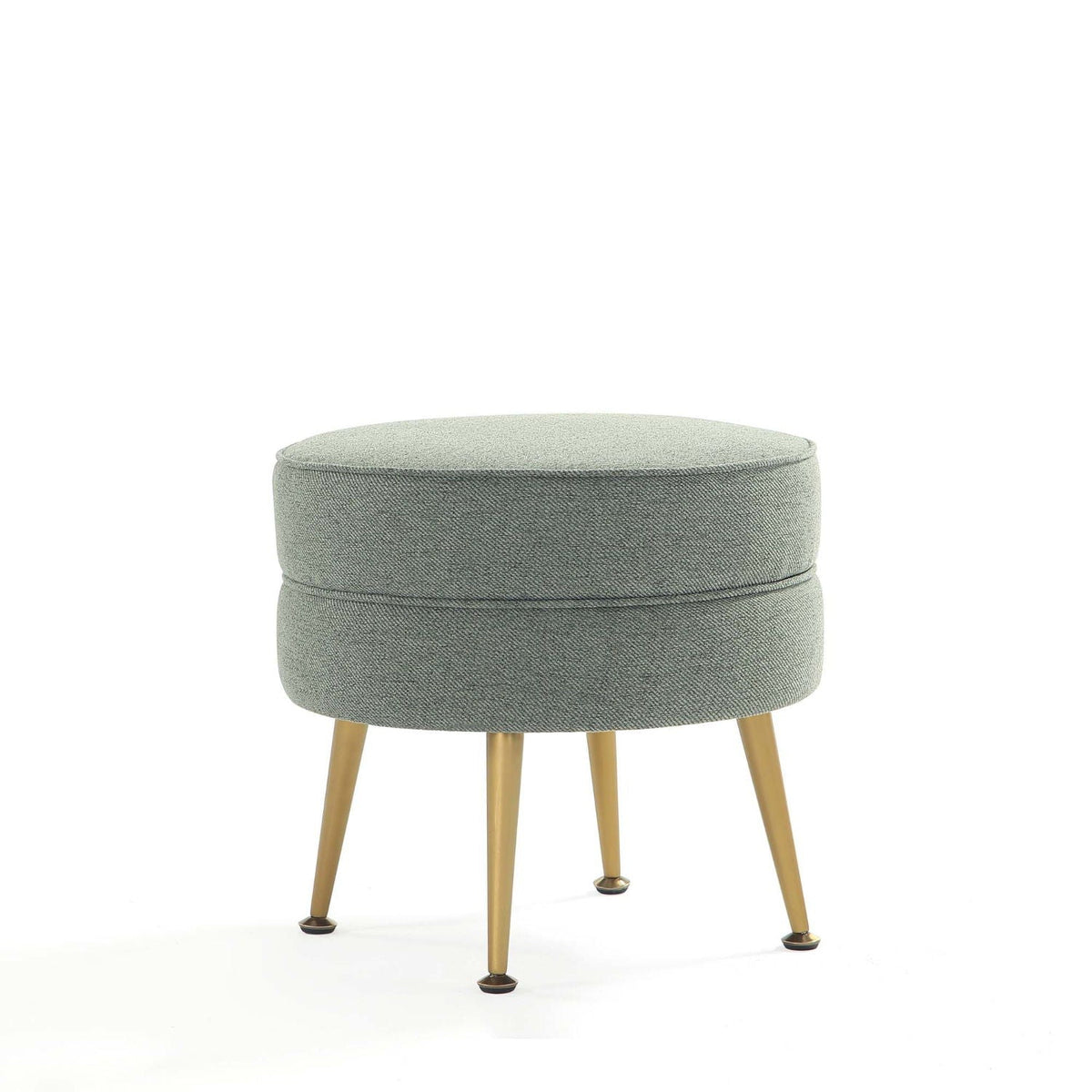 Bailey Upholstered Accent Ottoman HouseOfZazla, gray fabric, tapered wood legs on Tampa Home & Garden Store