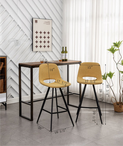 the Orange Fabric Kitchen Counter Height Stools