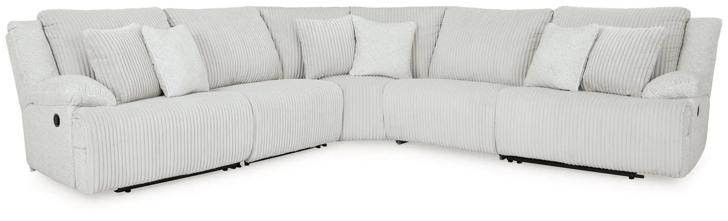 Top Tier Corduroy Reclining Sectional with Chaise