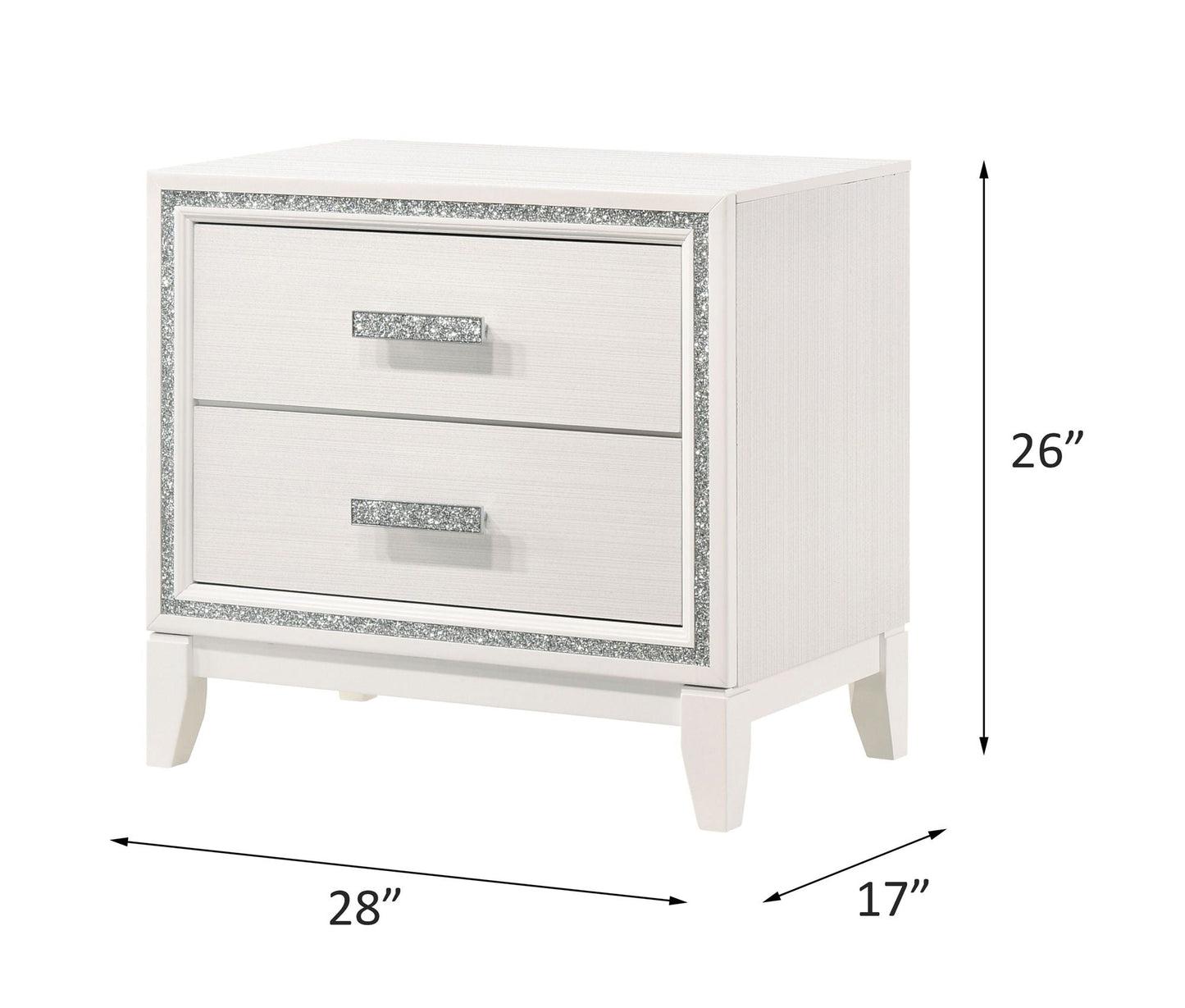 Haiden Weathered Nightstand with Silver Trim