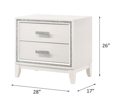 Haiden Weathered Nightstand with Silver Trim
