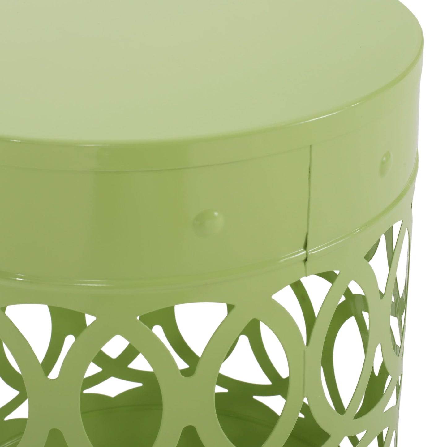 Outdoor Metal Side Tables Set of Two for Patio