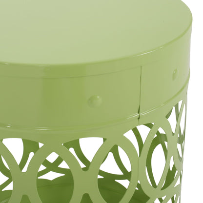 Outdoor Metal Side Tables Set of Two for Patio