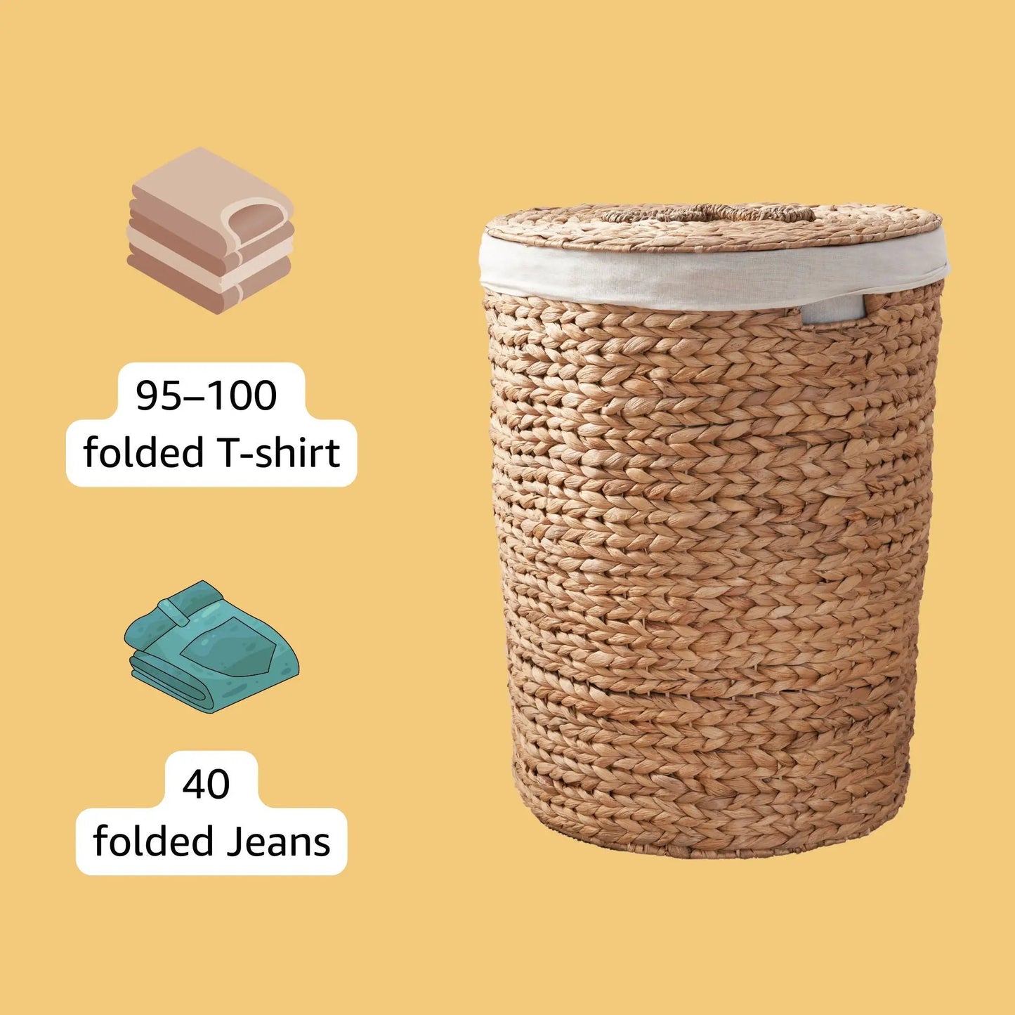 Ludmilla Round Tall Laundry Hamper with Lid