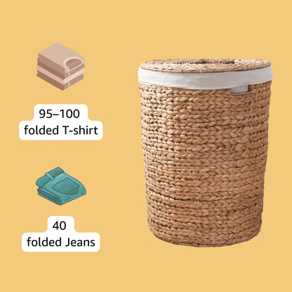 Ludmilla Round Tall Laundry Hamper with Lid