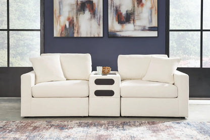 Modmax Oyster sectional beige fabric with center console by Unique Piece Furniture on Tampa Home & Garden Store