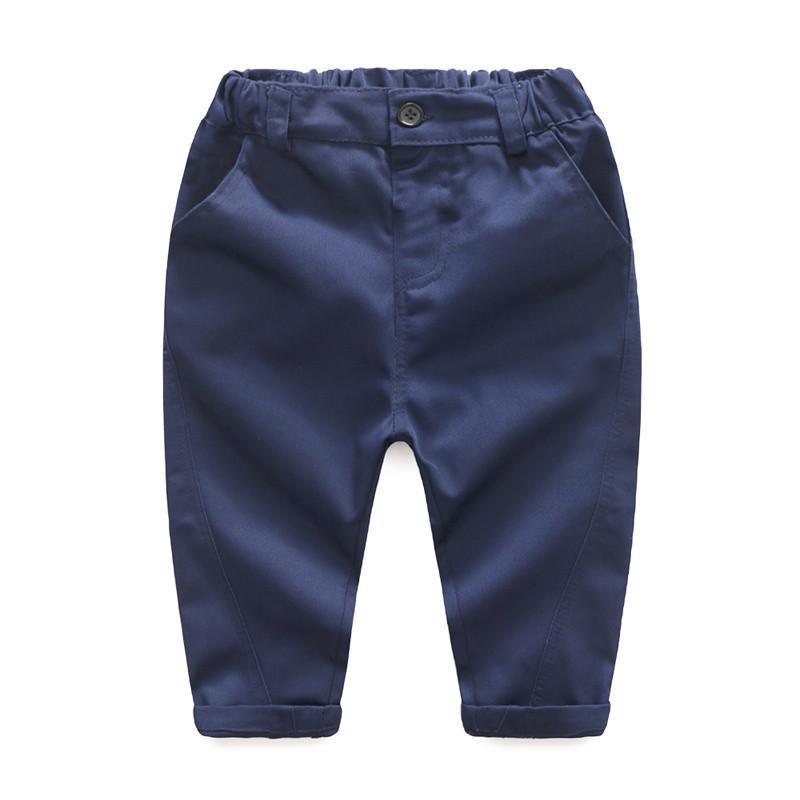 Baby pants Stevvex navy dressy with elastic waist and button closure on Tampa Home & Garden Store