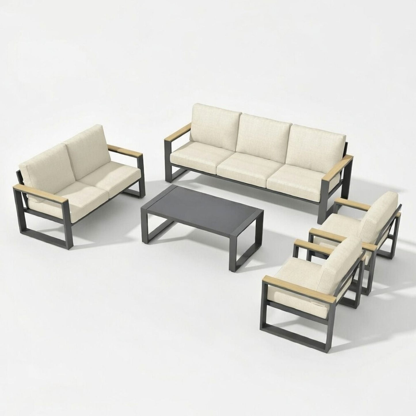 Modern Outdoor Sofa Set with the Coffee Table