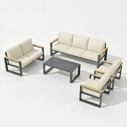 Modern Outdoor Sofa Set with the Coffee Table