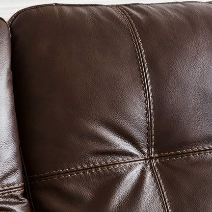 Santorine stationary sofa brown leather with double-stitched seams by Unique Piece Furniture on Tampa Home & Garden Store