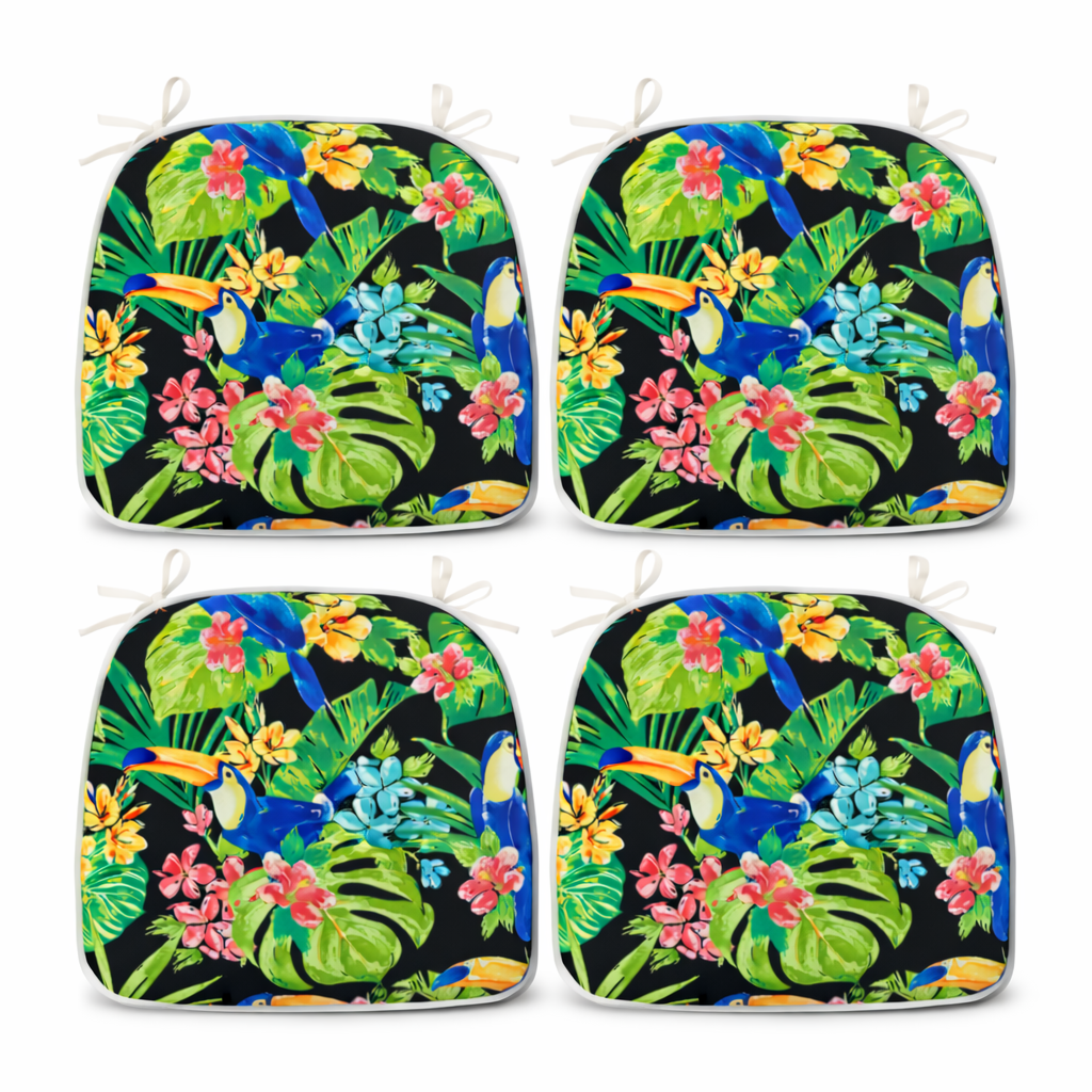 Set of Four Water Repellent Patio Chair Cushions