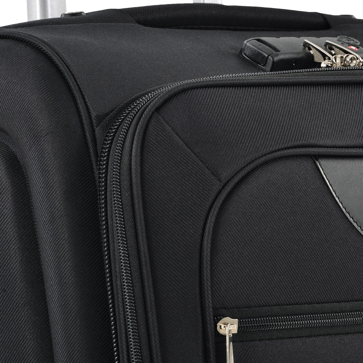 Softside luggage set 3-piece expandable upright black fabric with metal zippers HouseOfZazla on Tampa Home & Garden Store