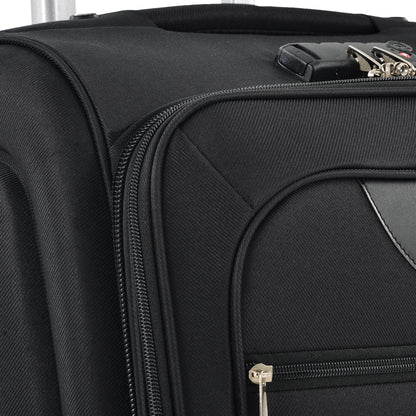 Softside luggage set 3-piece expandable upright black fabric with metal zippers HouseOfZazla on Tampa Home & Garden Store