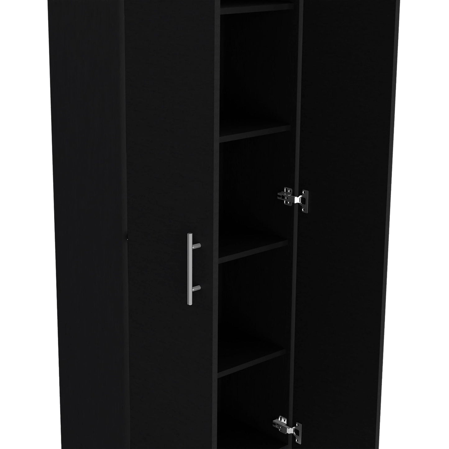 Black Pantry Cabinet With Doors And Shelves