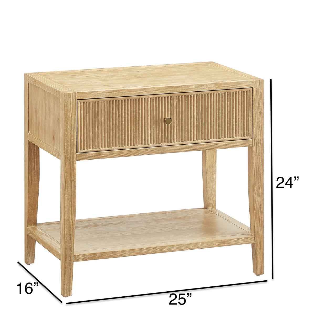 Finley 1-Drawer Storage Nightstand with Open Shelf in natural wood finish by HouseOfZazla on Tampa Home & Garden Store