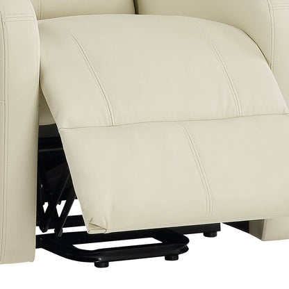 Ricardo Power Motion Recliner With Lift cream leather upholstery with lift base on Tampa Home & Garden Store