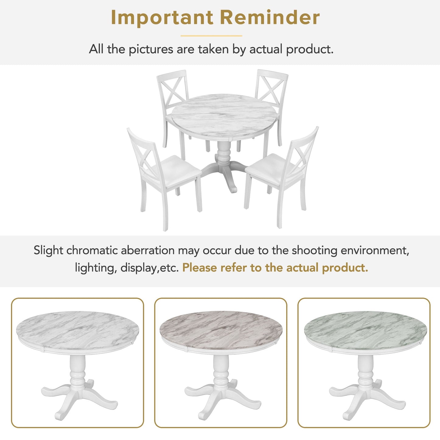 Elegant 5 Pieces Dining Table and 4 Chairs Set