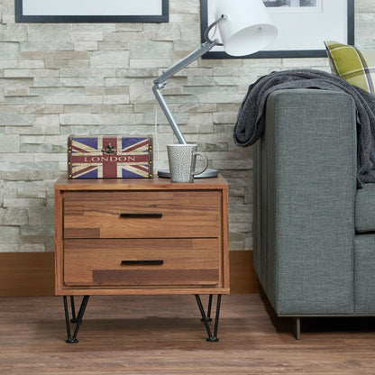 Deoss Accent Table Walnut with black hairpin legs by Unique Piece Furniture on Tampa Home & Garden Store