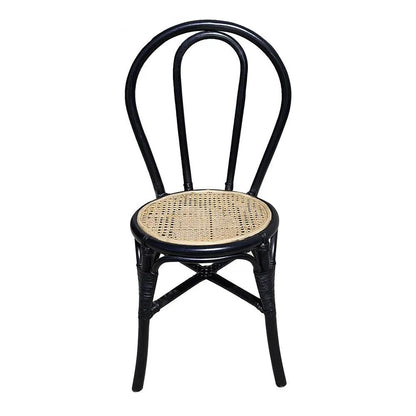 Rattan dining chair set of 2, black frames with natural cane seat on Tampa Home & Garden Store