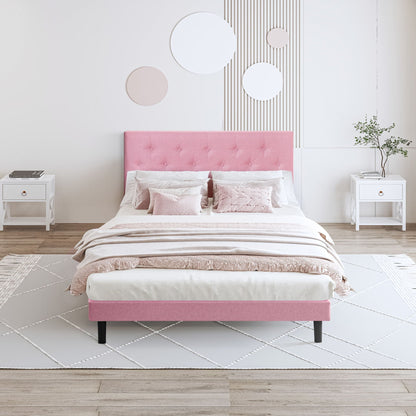 Modern Upholstered Bed Frame with Headboard