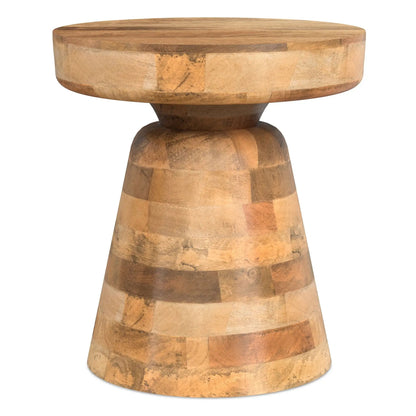 Robbie Handcrafted Accent Table round top in patchwork wood tones by Unique Piece Furniture on Tampa Home & Garden Store