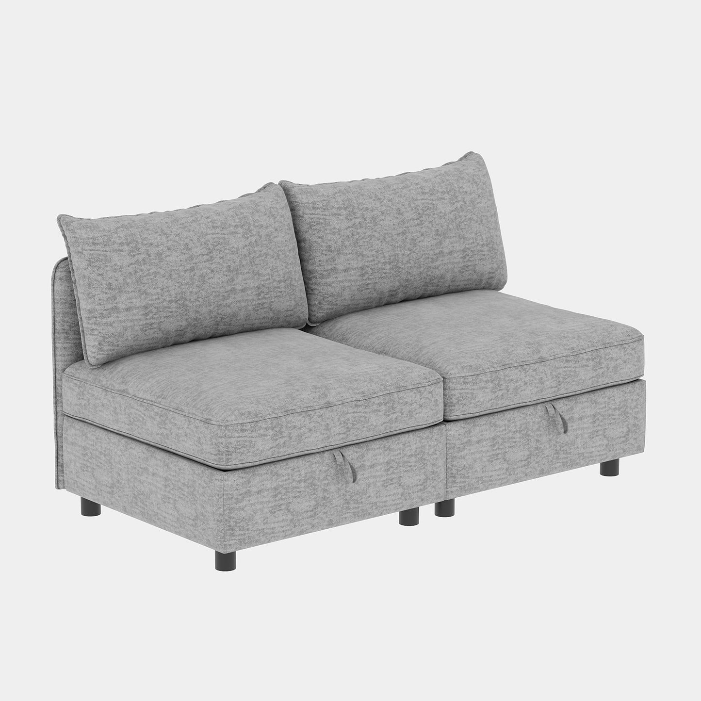 Modular Sofa Bed With Fabric And Hidden Storage