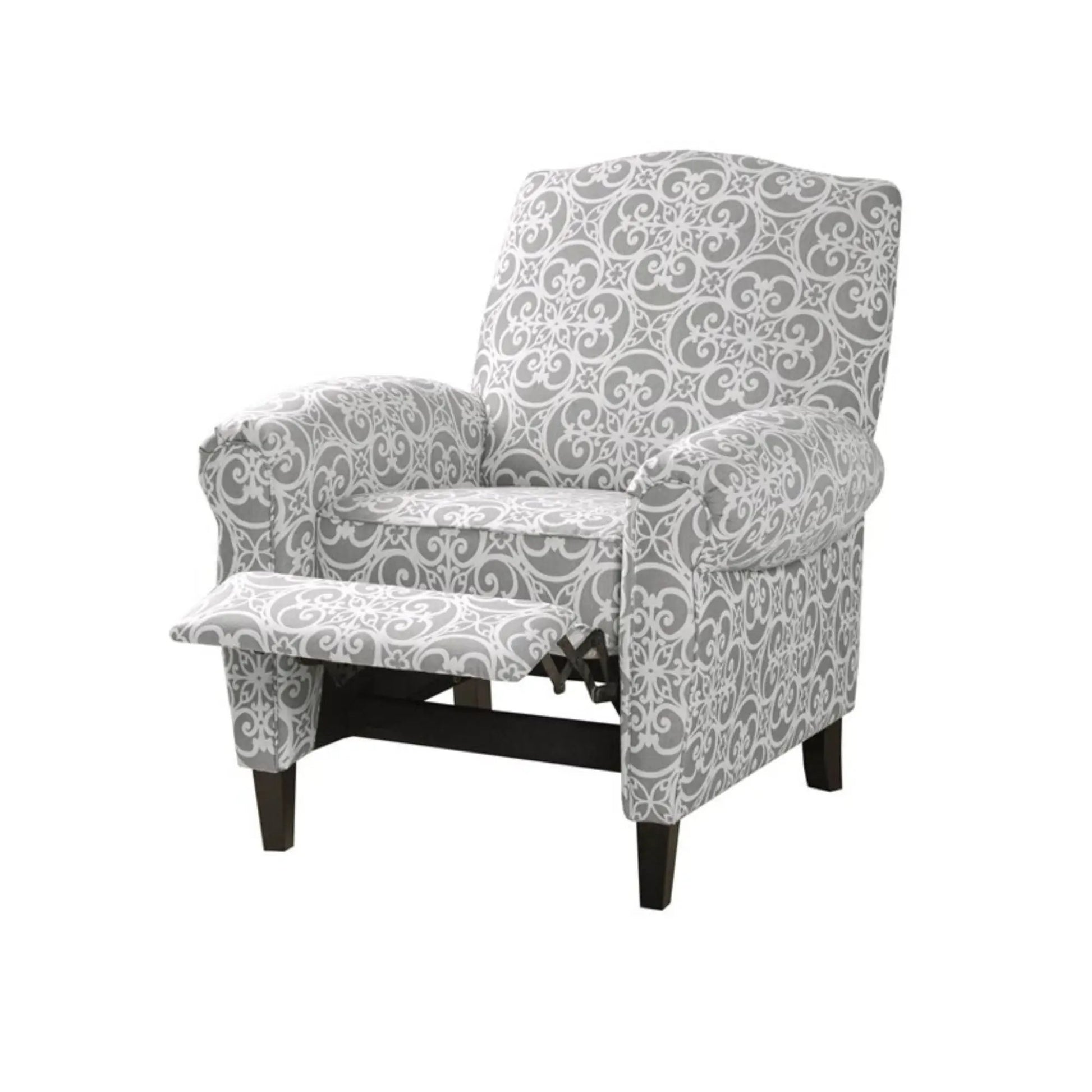 Kirby Transitional Push Back Recliner Chair in patterned fabric by Unique Piece Furniture on Tampa Home & Garden Store