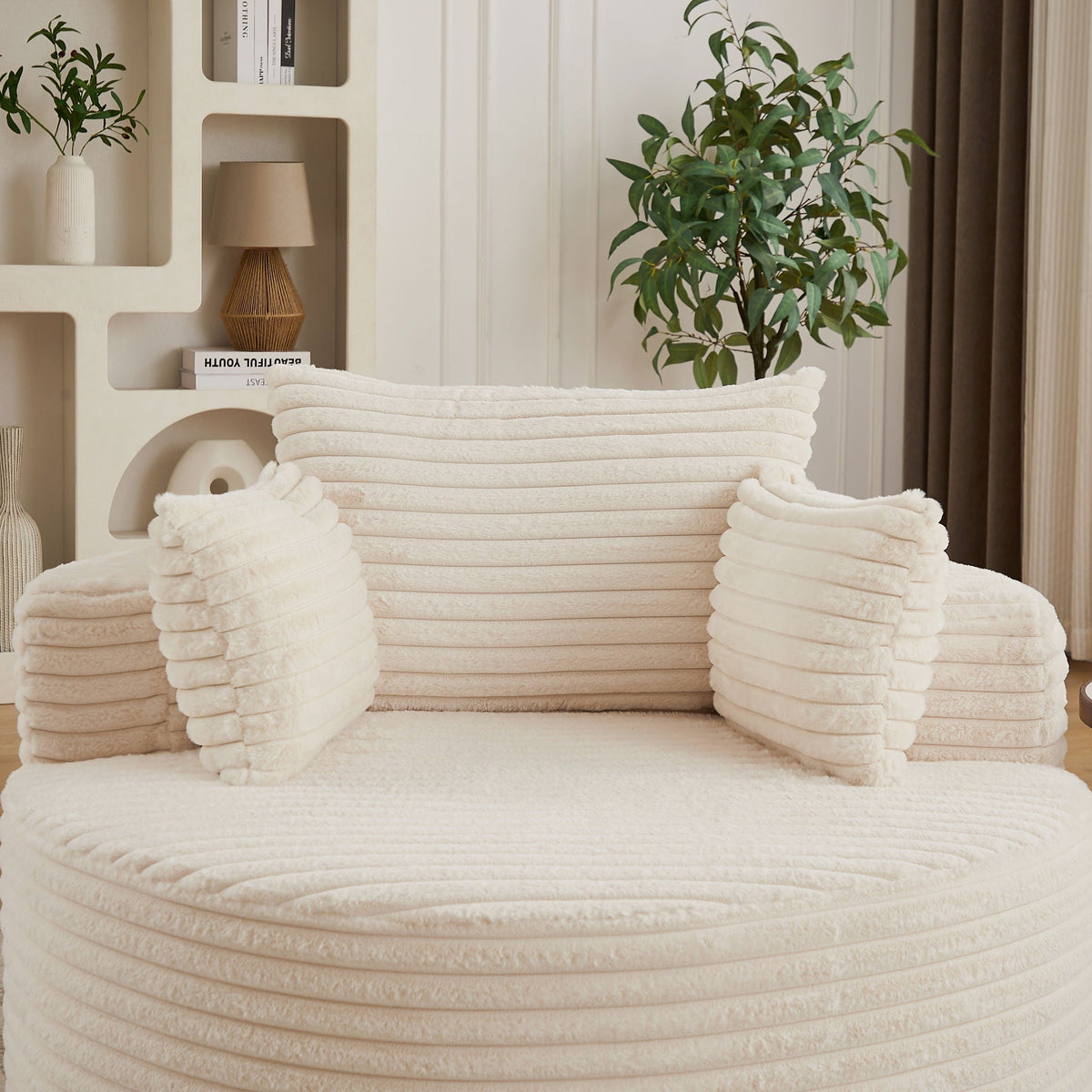 Modern single sofa with a backrest pillow