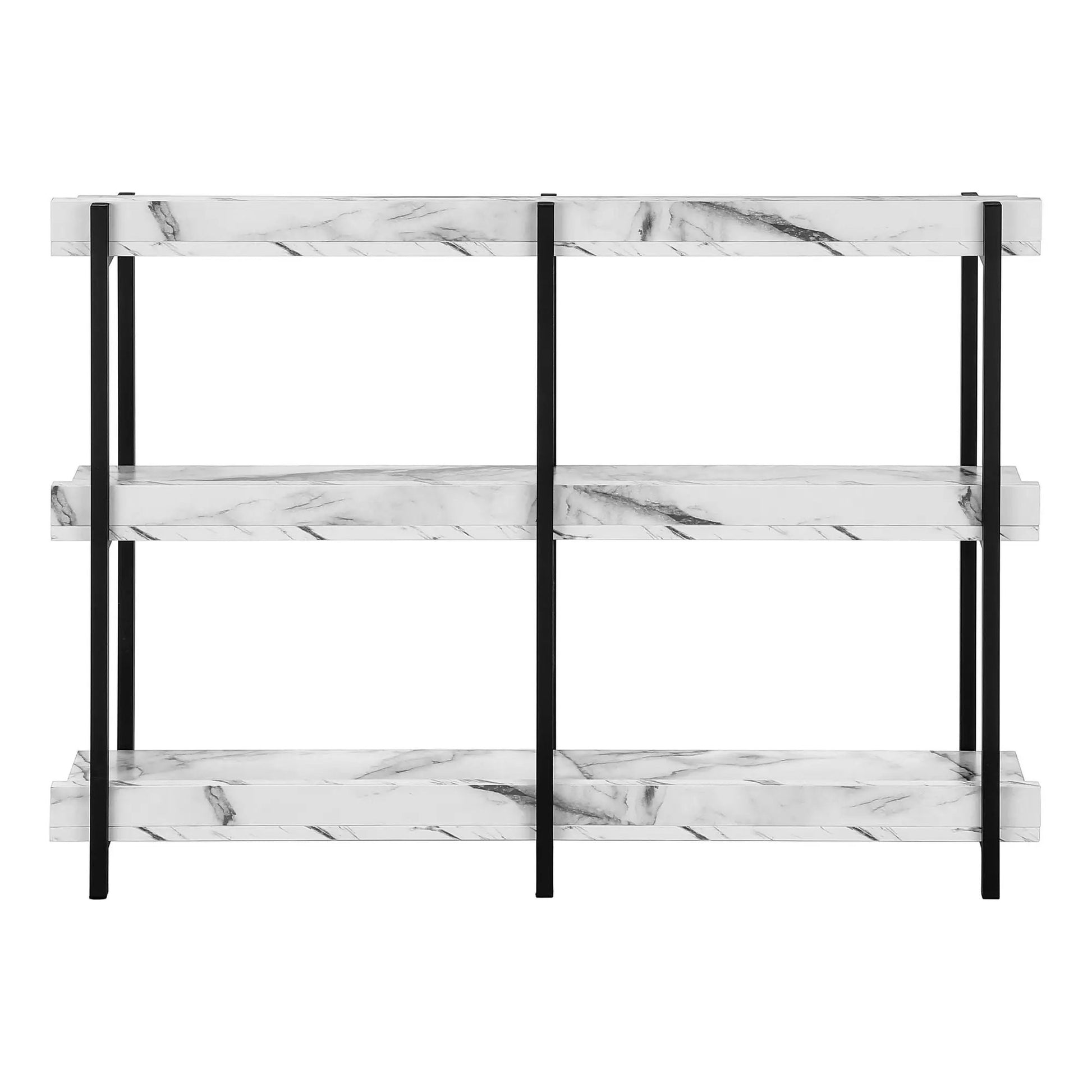 Accent console table 3-tier marble top with black metal frame for entryway on Tampa Home & Garden Store
