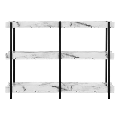 Accent console table 3-tier marble top with black metal frame for entryway on Tampa Home & Garden Store