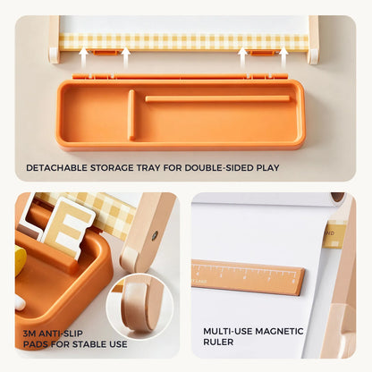 Tiny Land® Double-Sided Magnetic Tabletop Easel orange storage tray by Tiny Land INC on Tampa Home & Garden Store