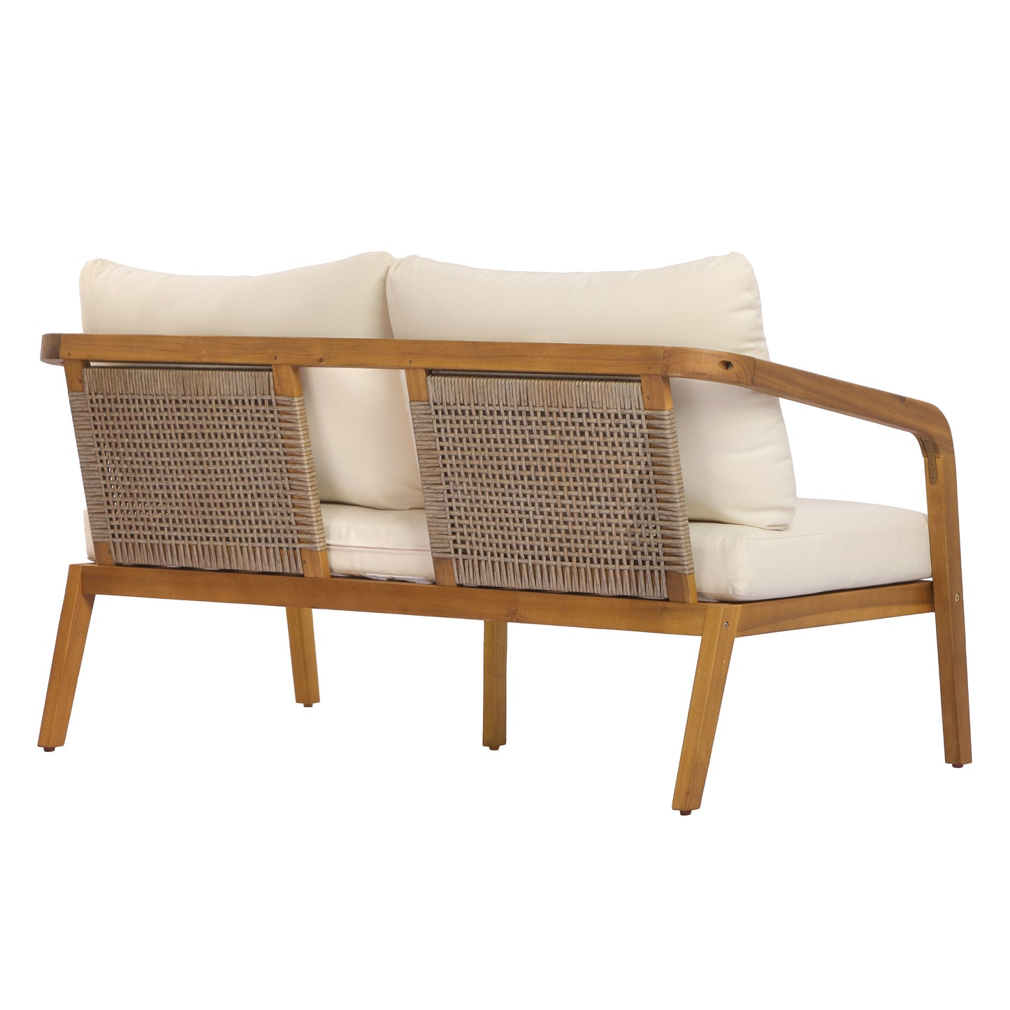 Acacia Wood Outdoor Loveseat and Coffee Table Set