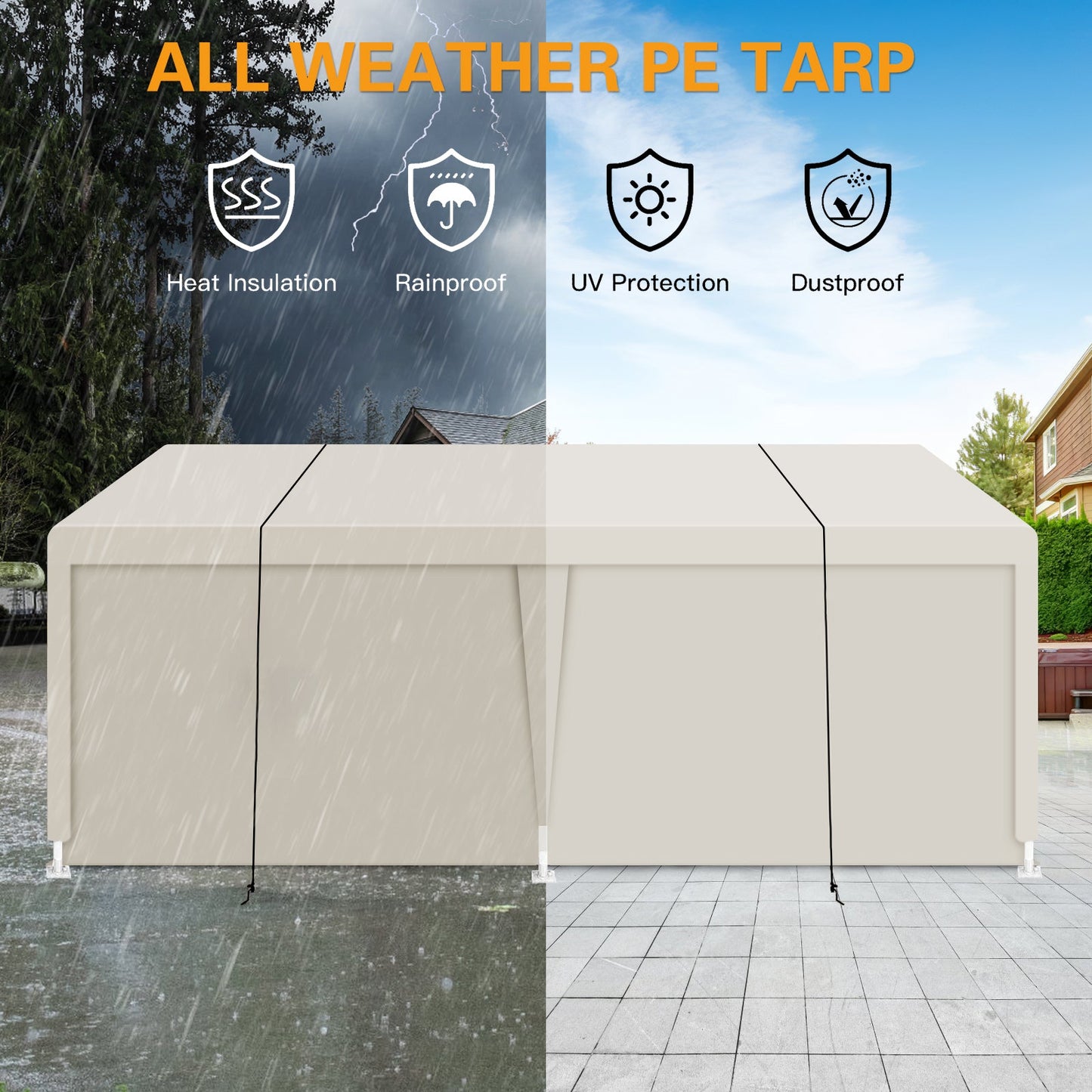 Heavy Duty 12 X 20 Carport and Storage Shelter
