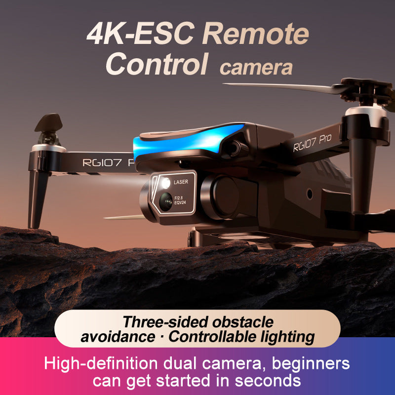 Obstacle Avoidance UAV drone with 4K dual cameras, blue-accent black quadcopter by Sell My Stuff on Tampa Home & Garden Store