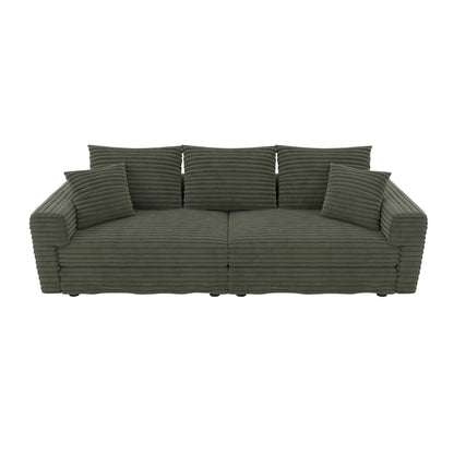 4 Seat Modern Comfy Upholstered Sofa Cloud Couch in olive green fabric on Tampa Home & Garden Store