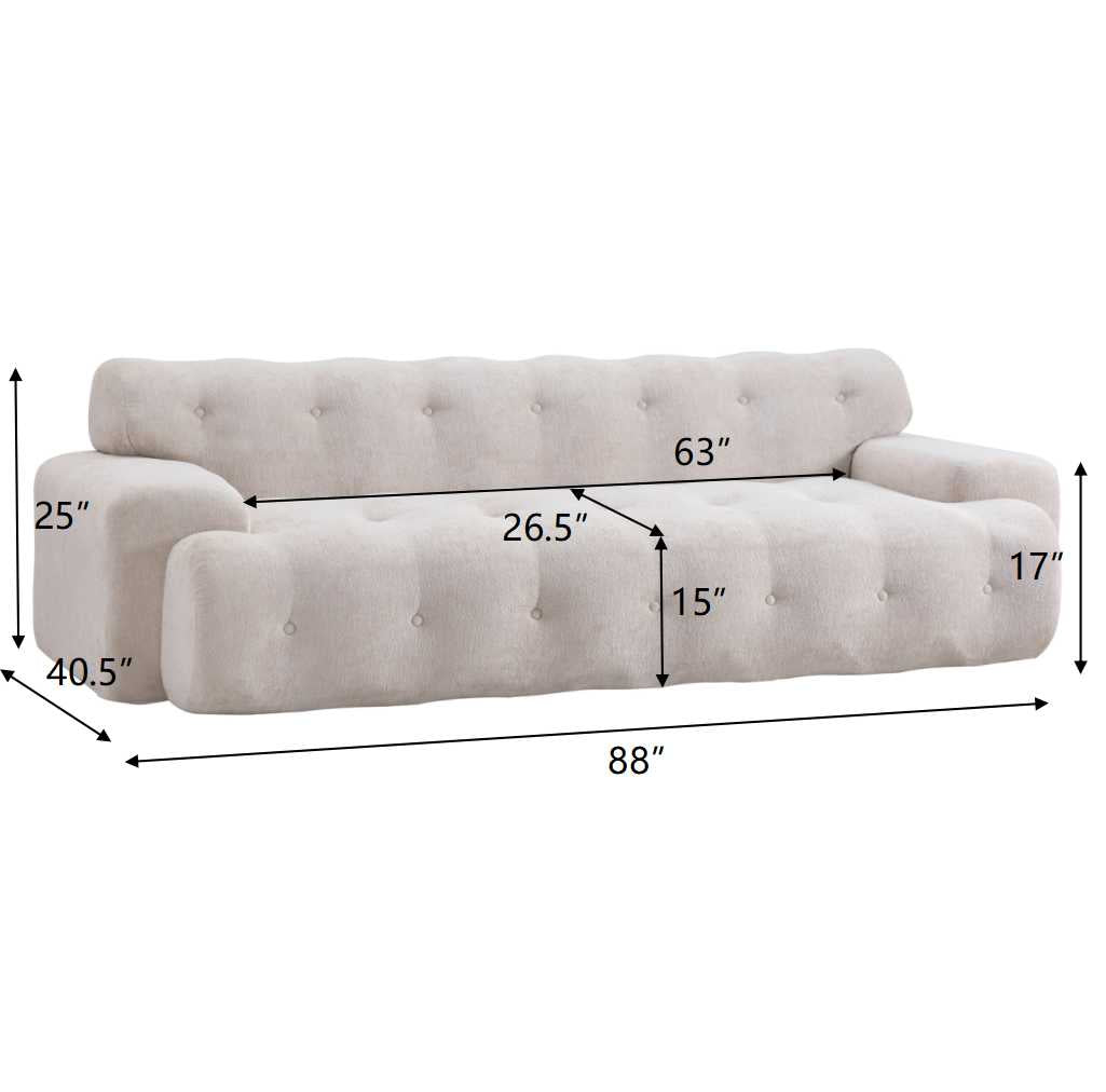 Cloud Chenille Sofa and Button Tufted Design
