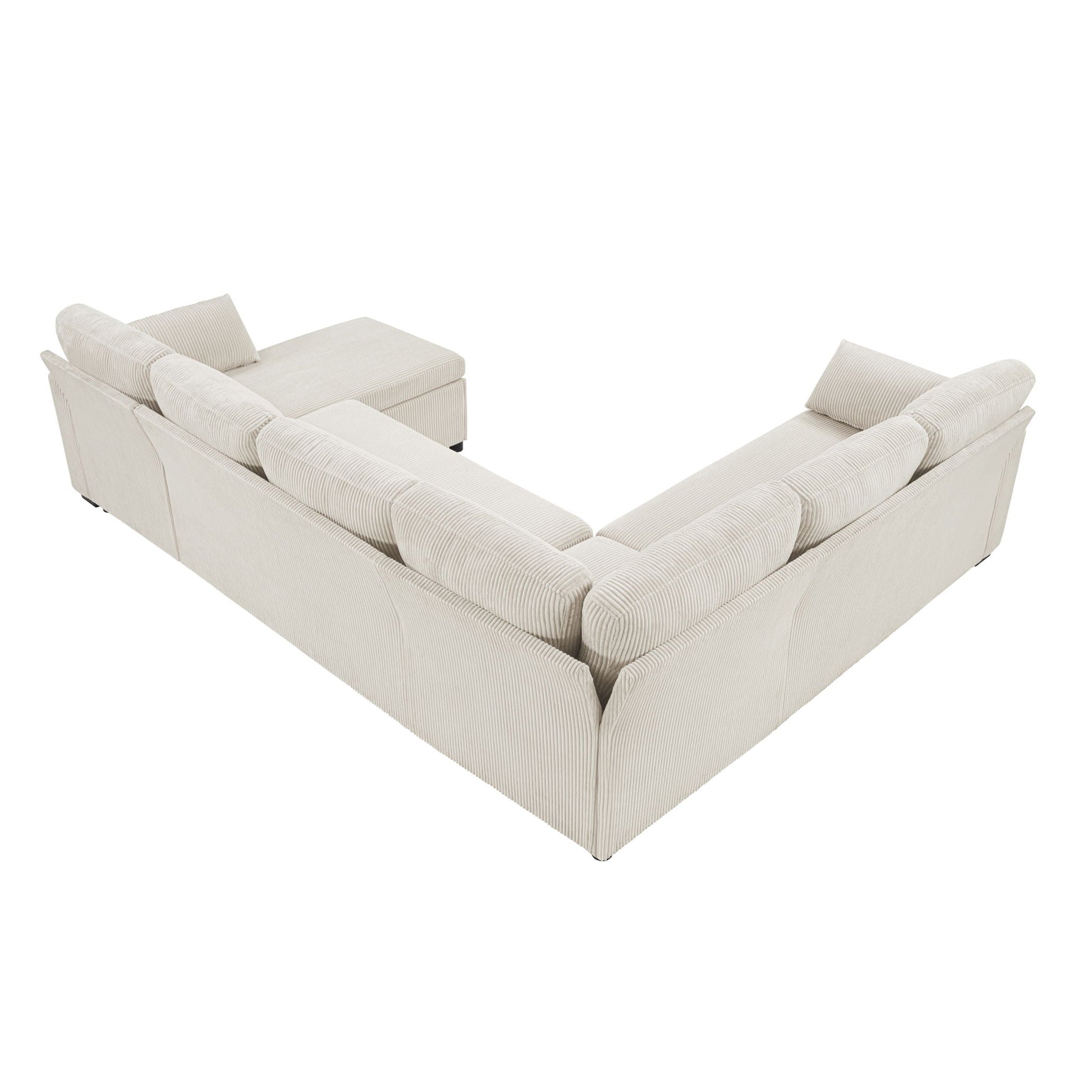 Convertible U-shaped sectional sofa bed with reversible chaise in beige HouseOfZazla on Tampa Home & Garden Store
