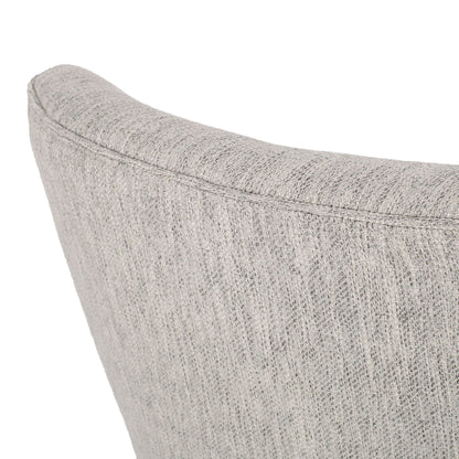 Modern dining chair set in gray woven fabric upholstery close-up (set of 2) on Tampa Home & Garden Store