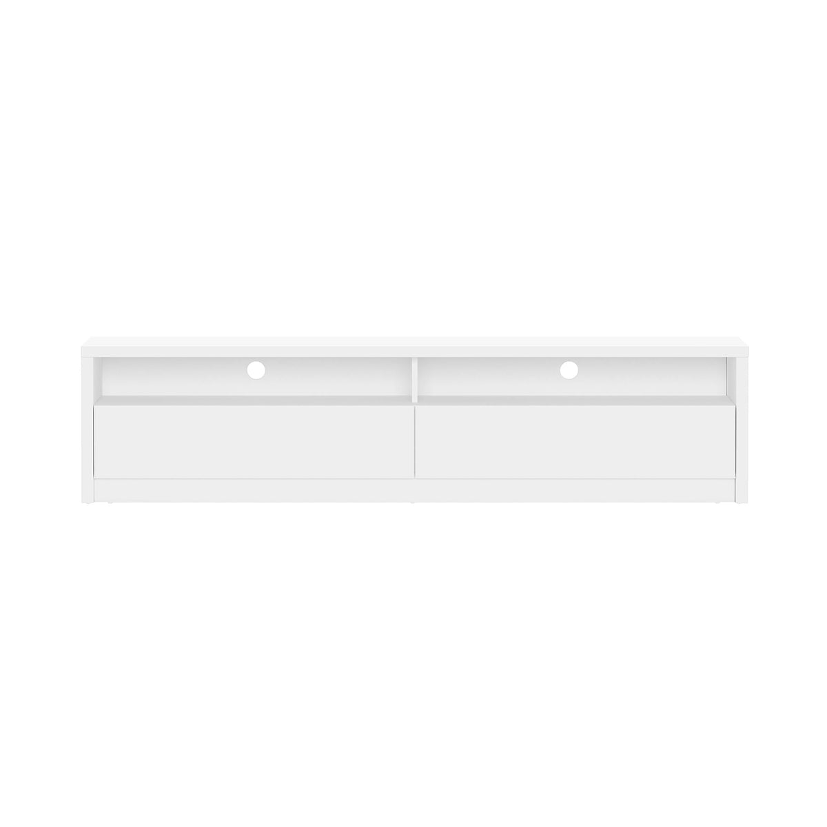 White 70in TV stand with full-extension drawers and round knobs, HouseOfZazla entertainment center on Tampa Home & Garden Store