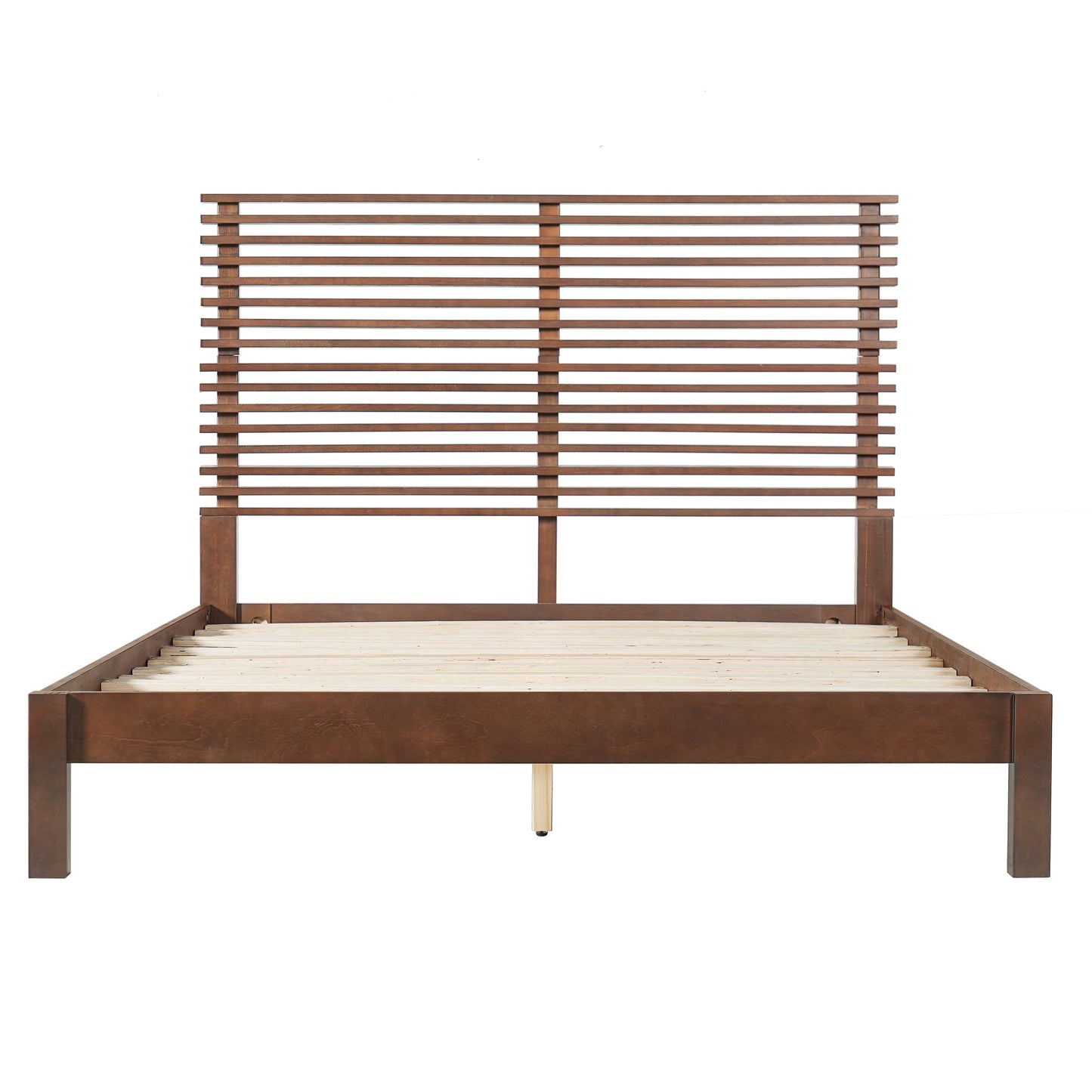 Queen Solid Wood Platform Bed in a Walnut Finish