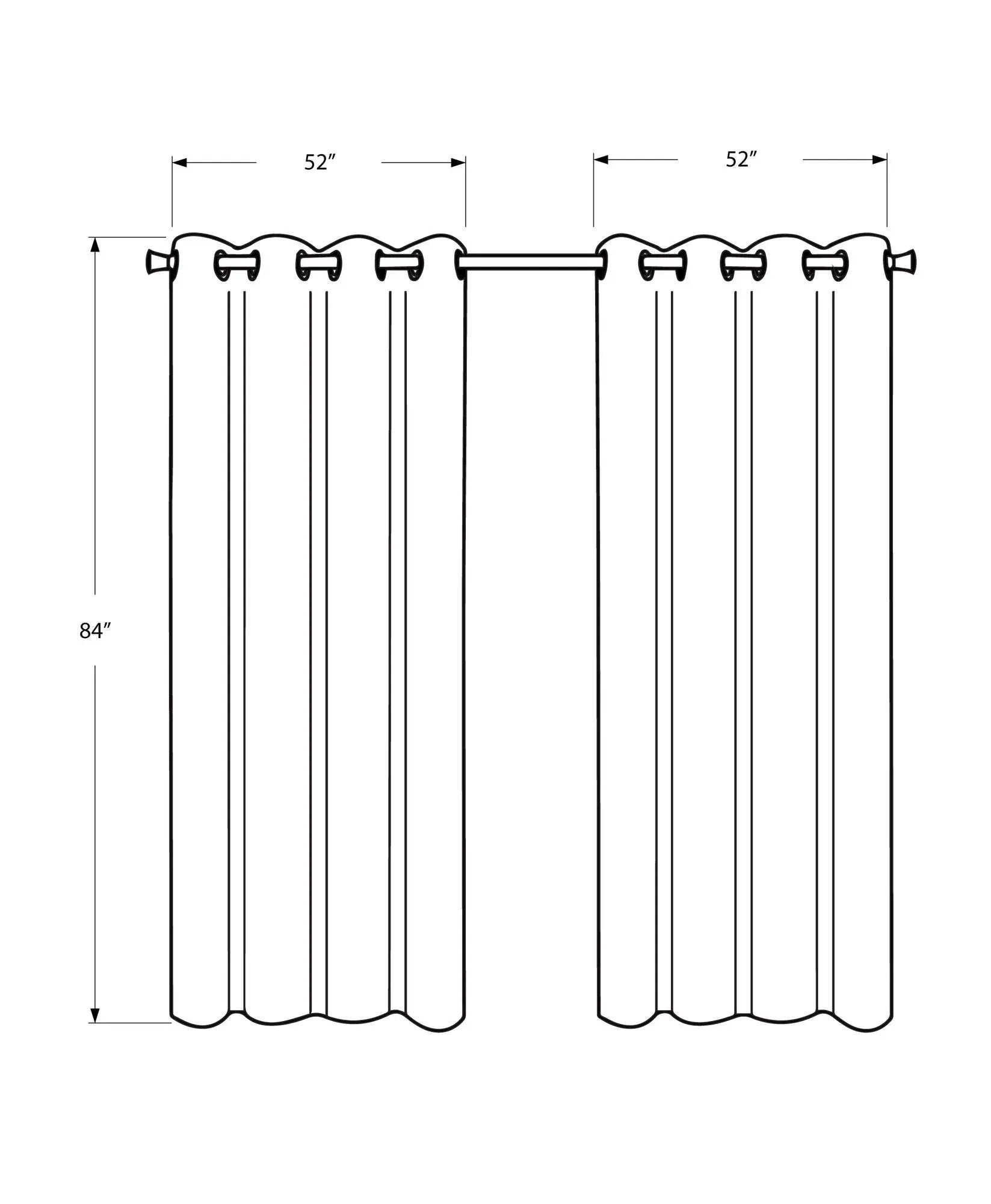 2-piece curtain panel set with grommet top, 52in wide x 84in long on Tampa Home & Garden Store