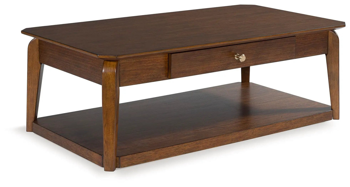 Trenmour Rectangular Cocktail Table Medium Brown