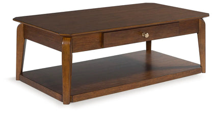 Trenmour Rectangular Cocktail Table Medium Brown