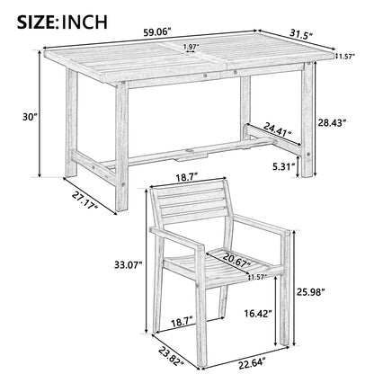 Outdoor Acacia Wood Dining Set and Chairs