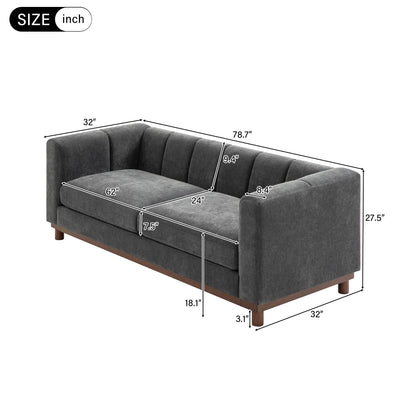 Soft Loveseat Sofa For Living Room gray fabric upholstery stationary loveseat HouseOfZazla on Tampa Home & Garden Store