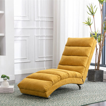 Mustard yellow massage chaise lounge with plush cushions by Unique Piece Furniture on Tampa Home & Garden Store