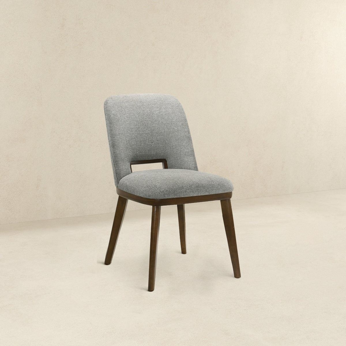 Modern dining chair set of 2 with walnut base in gray upholstery by HouseOfZazla on Tampa Home & Garden Store