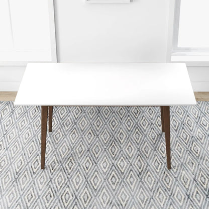 Mary Modern Rectangular Dining Table white top with brown wood legs Unique Piece Furniture on Tampa Home & Garden Store