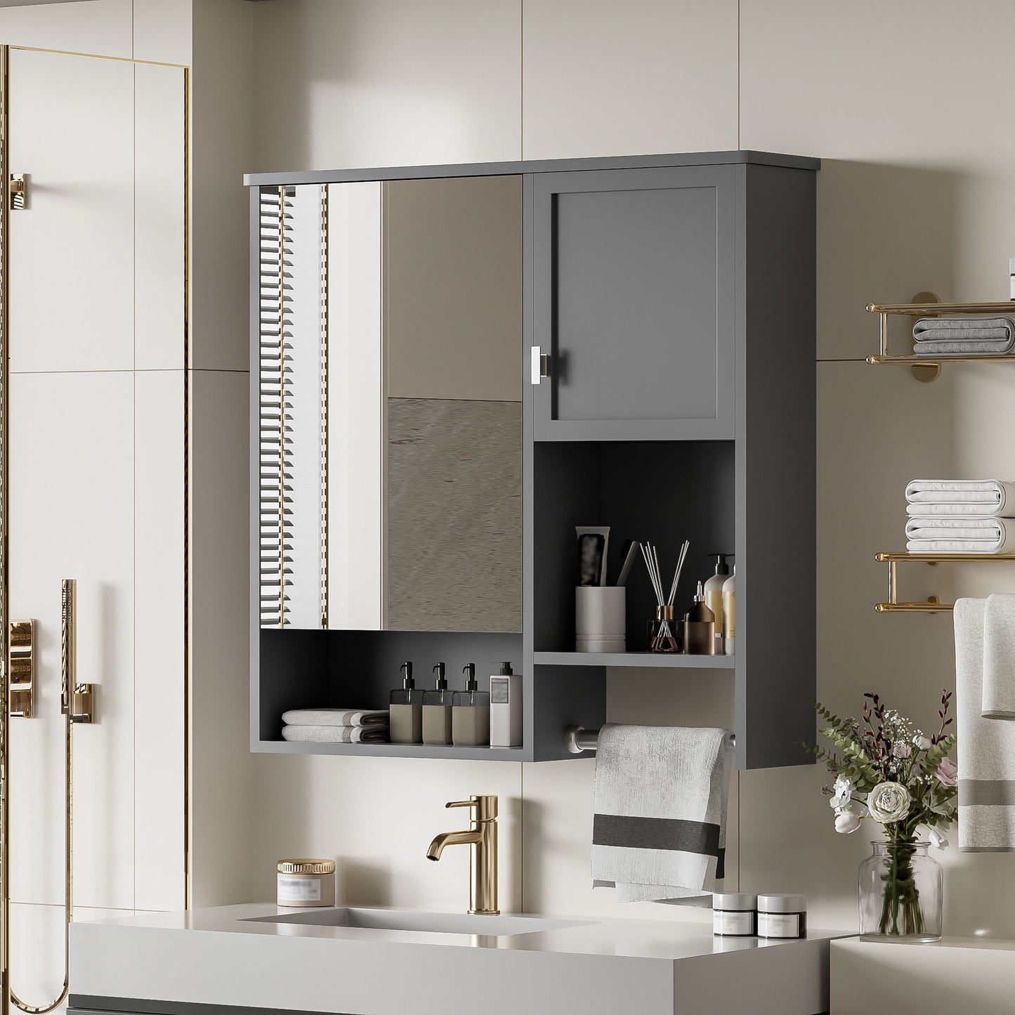 Modern Wall Mounted Bathroom Cabinet With Mirror